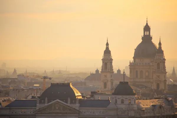 A view of St. Stephen’s Basilica in Budapest, Hungary.