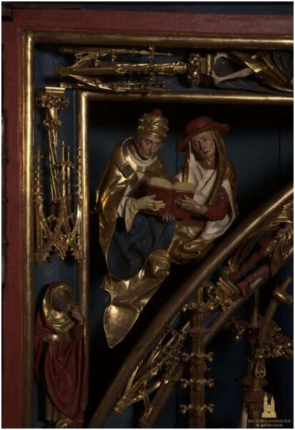 Den gotiska altartavlan i S:ta Marias basilika i Krakow
