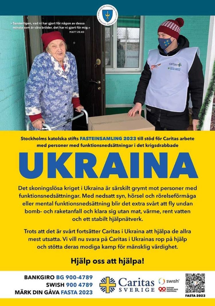 Caritas Sverige Ukraina Fasteinsamlingen 2023