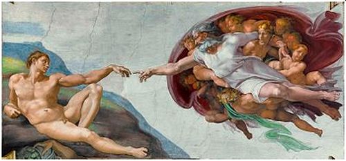 Fresk ca 1510 i Sixtinska kapellet Michelangelo
