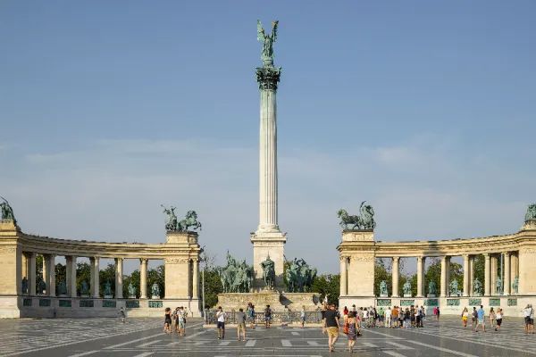 Heroes’ Square (Hősök tere), Budapest, Hungary.