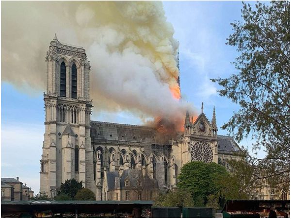 Notre-Dame de Paris on fire