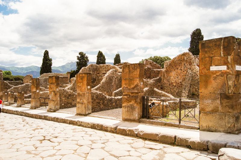 Pompejis ruiner efter vulkanutbrottet år 79