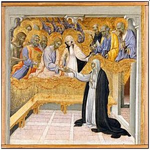 Sankta Katarinas av Siena mystiska äktenskap, Giovanni di Paolo (1403-1482)