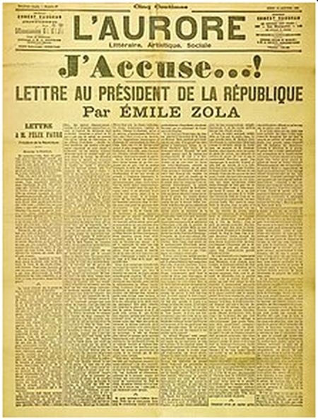 Zolas öppna brev till Frankrikes president