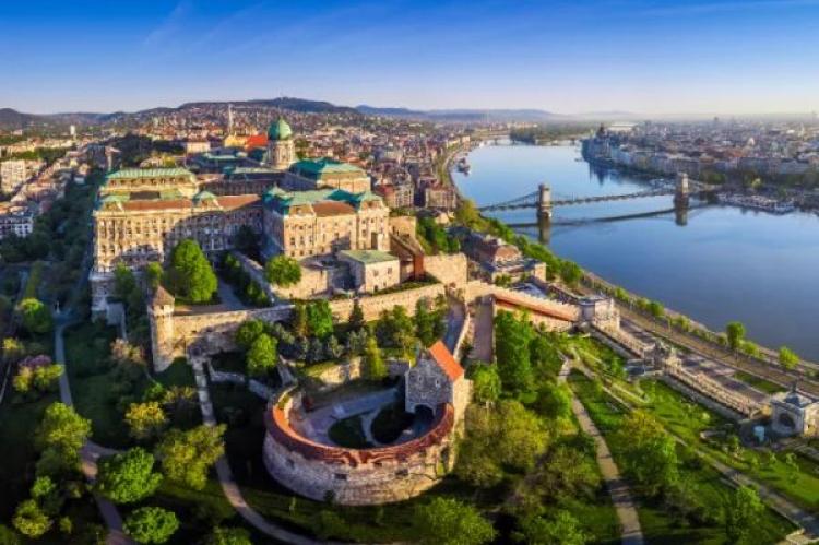 The Hungarian capital Budapest at sunrise