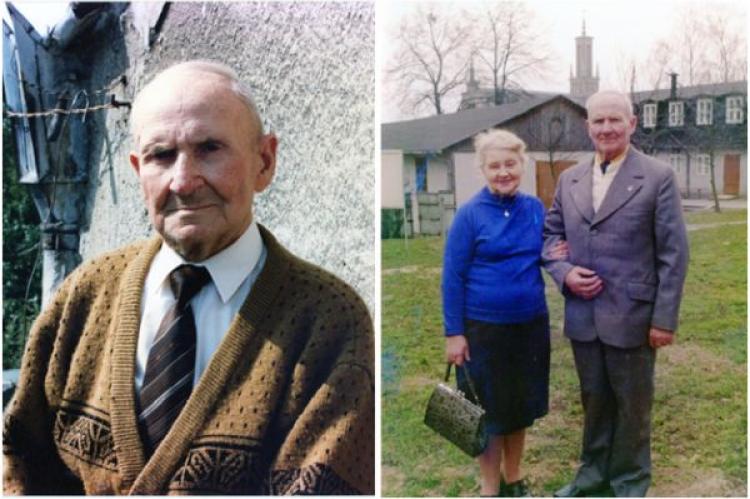 Franciszek Gajowniczek, mannen som den helige Maximilian Kolbe offrade sitt liv för i hungerbunkern i Auschwitz tillsammans med sin fru Helena.