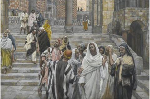 James Tissot (1836-1902), "Lärjungarna beundrar tempelbyggnaderna"