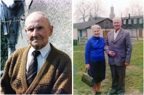 Franciszek Gajowniczek, mannen som den helige Maximilian Kolbe offrade sitt liv för i hungerbunkern i Auschwitz tillsammans med sin fru Helena.