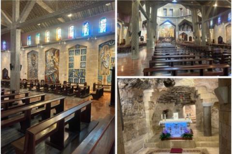 Maria hedras i basilikan för himmelsfärden i Nasaret.